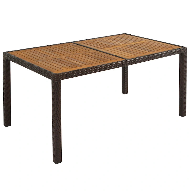 Patio Dining Set for 6 Outdoor Wicker Table & Chairs with Cushions