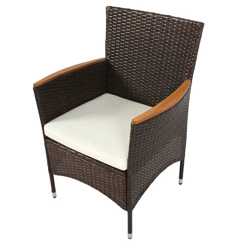 Patio Dining Set for 6 Outdoor Wicker Table & Chairs with Cushions