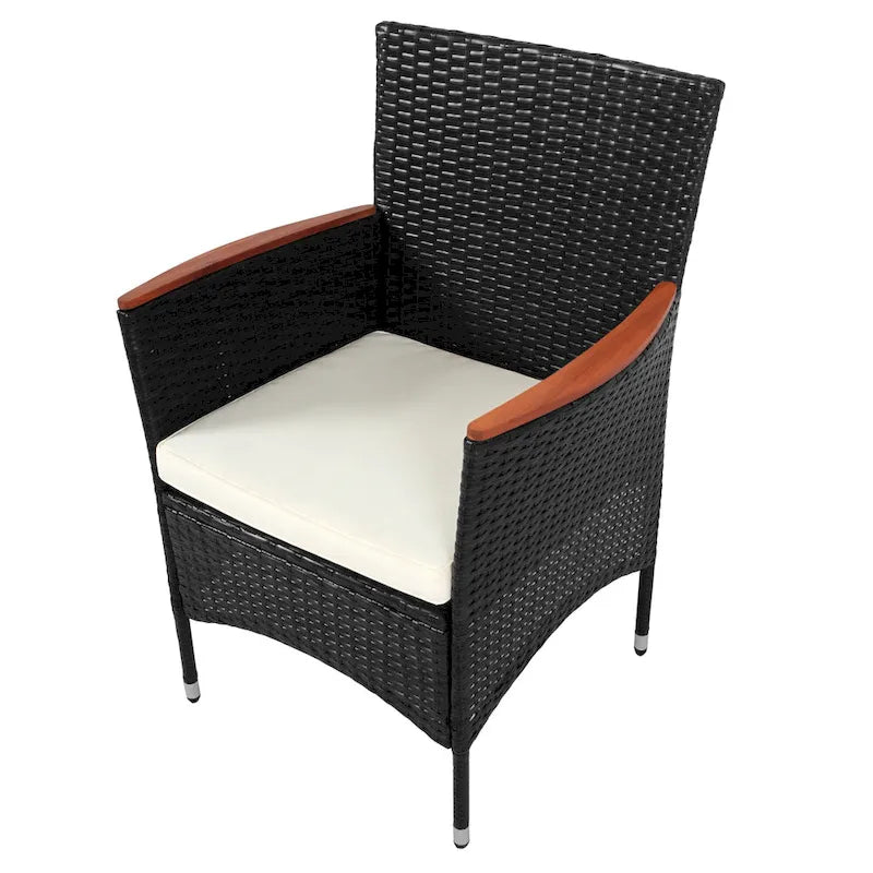Patio Dining Set for 6 Outdoor Wicker Table & Chairs with Cushions