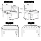 Outdoor Wood Sectional Sofa Set with Cushions