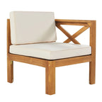 Outdoor Wood Sectional Sofa Set with Cushions