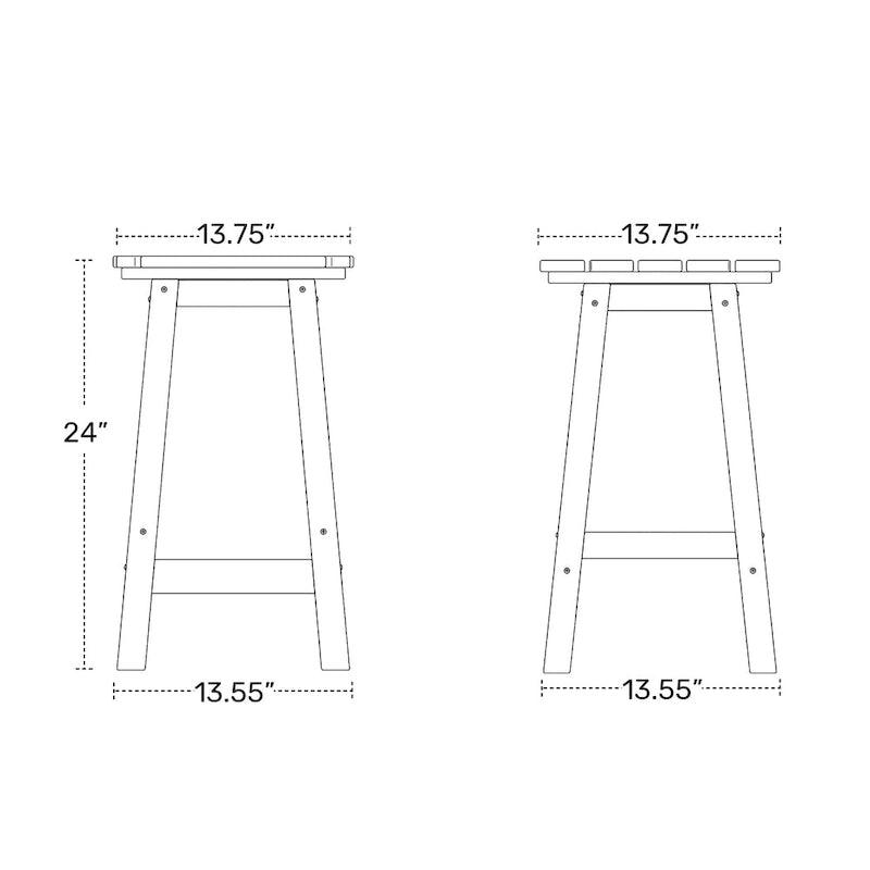 Polytrends Laguna Hdpe All Weather Outdoor Patio 24 Round Counter Stool (Set Of 3)
