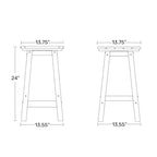 Polytrends Laguna Hdpe All Weather Outdoor Patio 24 Round Counter Stool (Set Of 3)