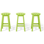 Polytrends Laguna Hdpe All Weather Outdoor Patio 24 Round Counter Stool (Set Of 3)