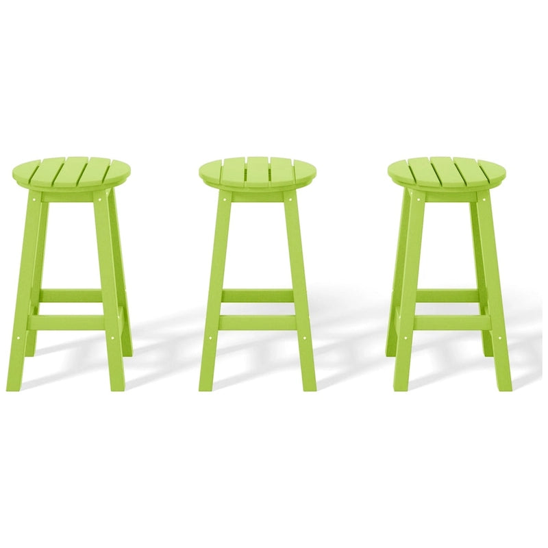 Polytrends Laguna Hdpe All Weather Outdoor Patio 24 Round Counter Stool (Set Of 3)