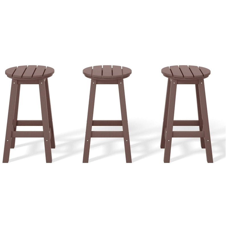 Polytrends Laguna Hdpe All Weather Outdoor Patio 24 Round Counter Stool (Set Of 3)