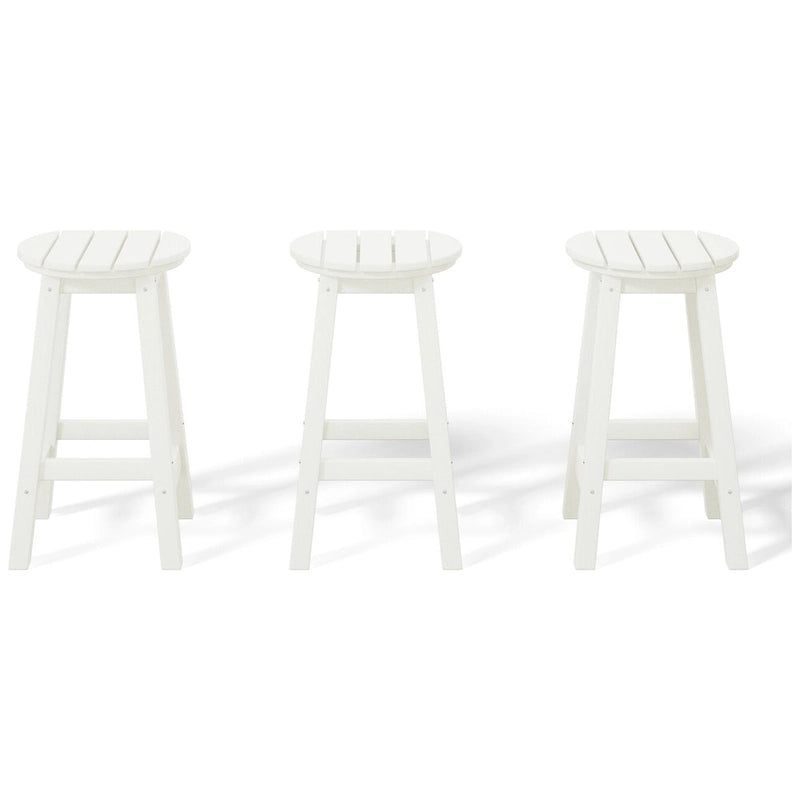 Polytrends Laguna Hdpe All Weather Outdoor Patio 24 Round Counter Stool (Set Of 3)