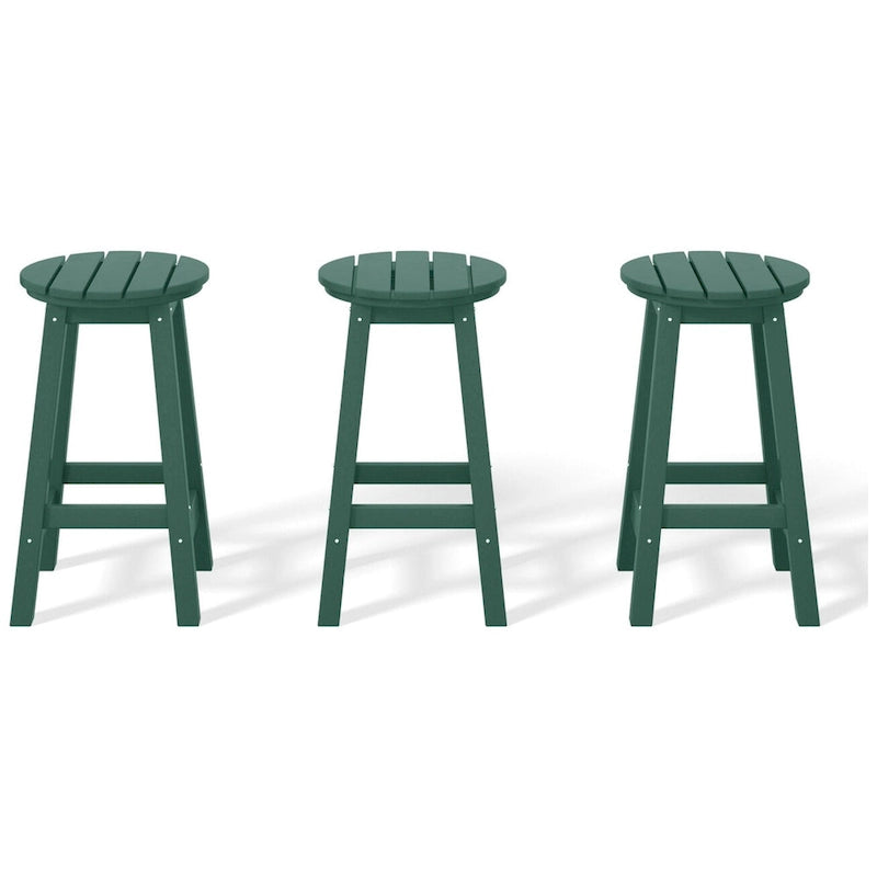 Polytrends Laguna Hdpe All Weather Outdoor Patio 24 Round Counter Stool (Set Of 3)