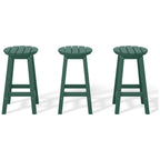 Polytrends Laguna Hdpe All Weather Outdoor Patio 24 Round Counter Stool (Set Of 3)