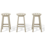 Polytrends Laguna Hdpe All Weather Outdoor Patio 24 Round Counter Stool (Set Of 3)