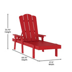 Set of 2 All-Weather Commercial Adjustable Lounge Chairs with Cupholders