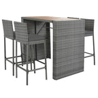 5-pieces Outdoor Patio Wicker Bar Set