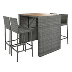5-pieces Outdoor Patio Wicker Bar Set