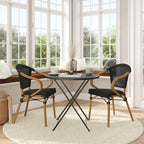2 Pack All-Weather Commercial Paris Chairs with Arms and Metal Frame - N/A