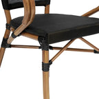 2 Pack All-Weather Commercial Paris Chairs with Arms and Metal Frame - N/A