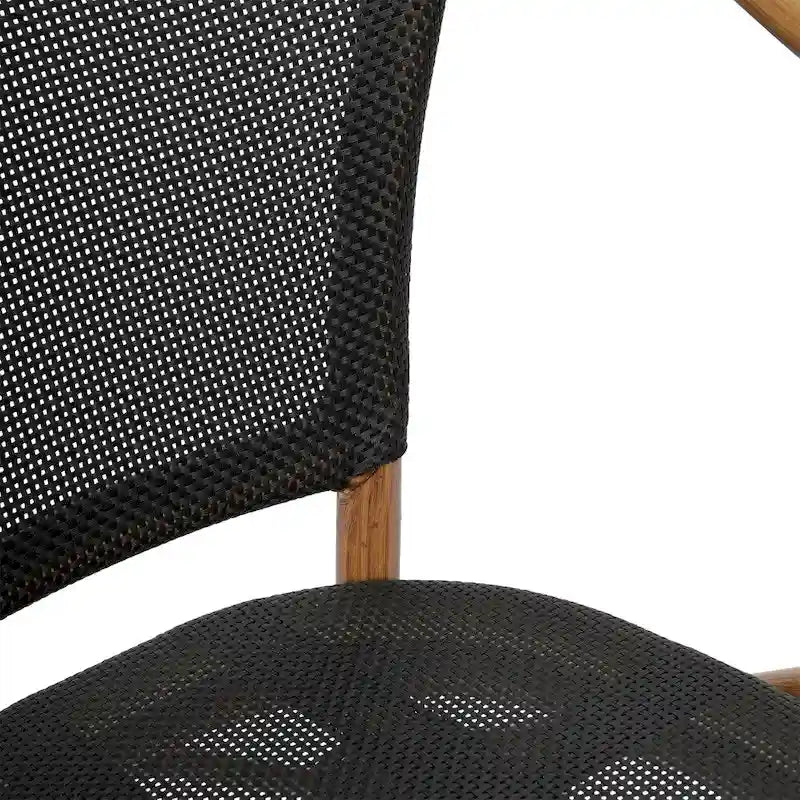 2 Pack All-Weather Commercial Paris Chairs with Arms and Metal Frame - N/A