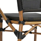 2 Pack All-Weather Commercial Paris Chairs with Arms and Metal Frame - N/A