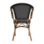 2 Pack All-Weather Commercial Paris Chairs with Arms and Metal Frame - N/A