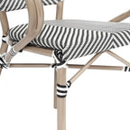 2 Pack All-Weather Commercial Paris Chairs with Arms and Metal Frame - N/A