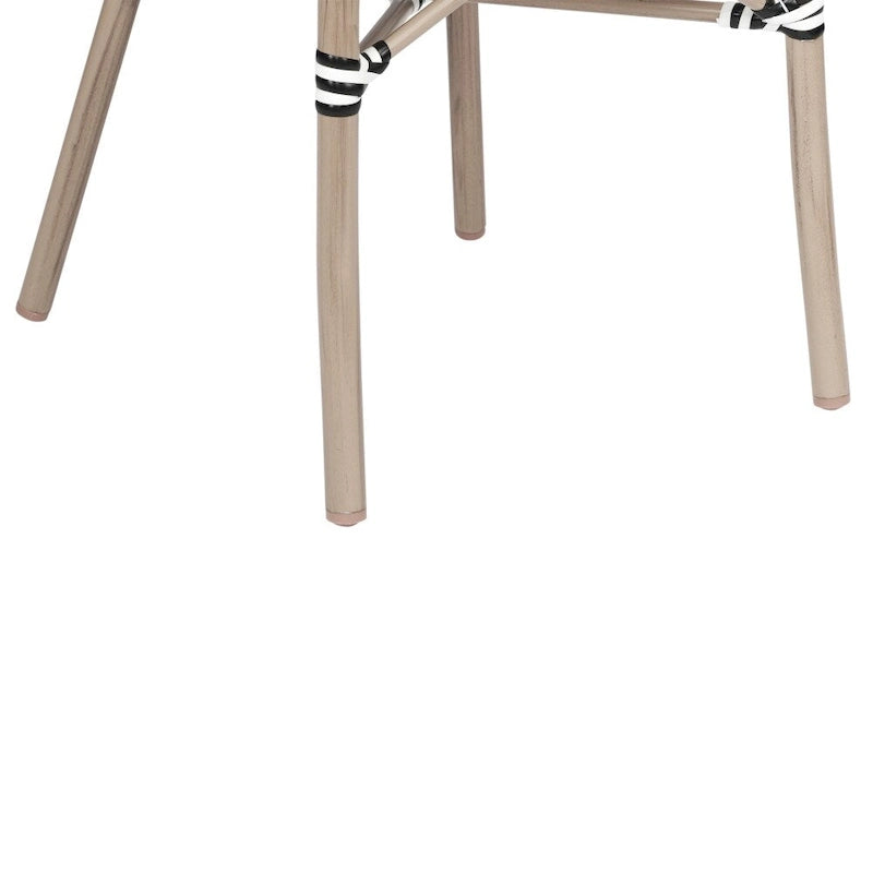 2 Pack All-Weather Commercial Paris Chairs with Arms and Metal Frame - N/A