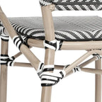 2 Pack All-Weather Commercial Paris Chairs with Arms and Metal Frame - N/A