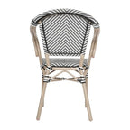 2 Pack All-Weather Commercial Paris Chairs with Arms and Metal Frame - N/A