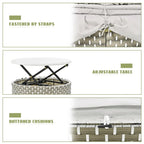 6PCS Patio Furniture Round, Outdoor Sectional Sofa Set with Retractable Canopy, Separate Seating and Removable Cushion