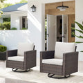 Patio Swivel Glider Chair 2 Piece Patio Furniture Sets - Brown