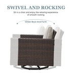 Patio Swivel Glider Chair 2 Piece Patio Furniture Sets - Brown