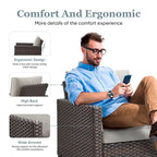 Patio Swivel Glider Chair 2 Piece Patio Furniture Sets - Brown