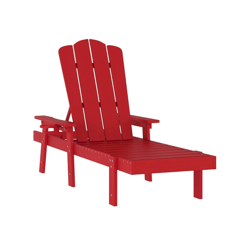 Indoor-Outdoor Adjustable Adirondack Lounger with Fold Out Cupholder