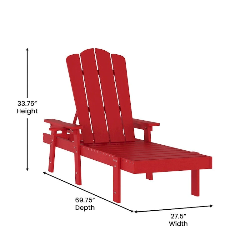 Indoor-Outdoor Adjustable Adirondack Lounger with Fold Out Cupholder