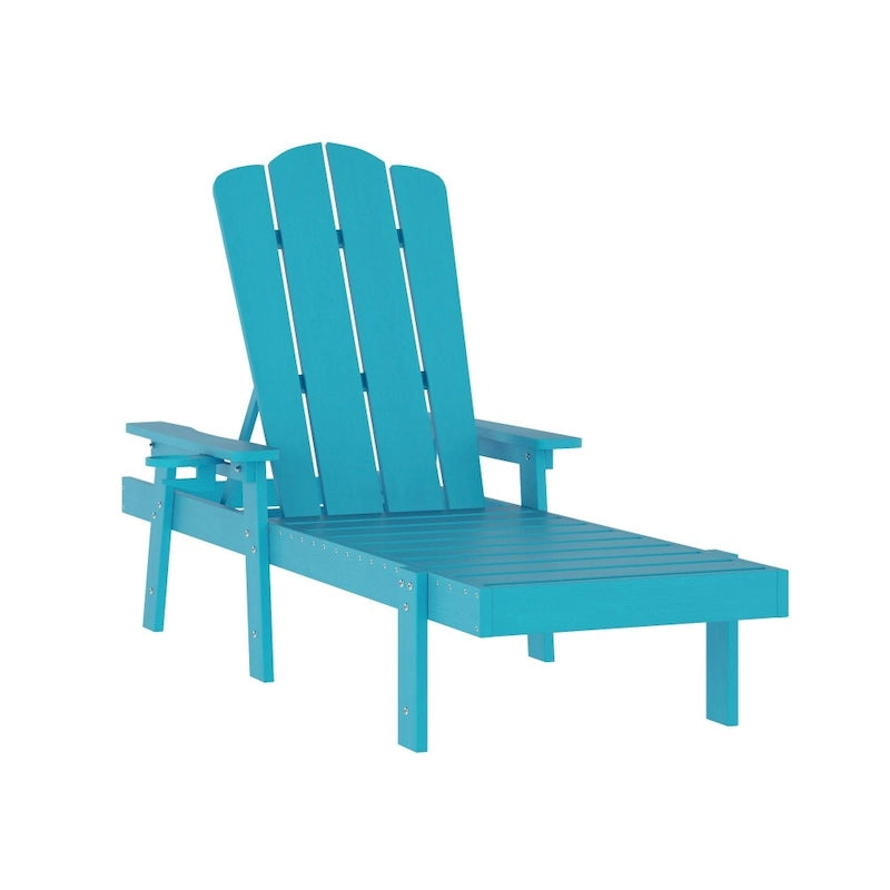 Indoor-Outdoor Adjustable Adirondack Lounger with Fold Out Cupholder