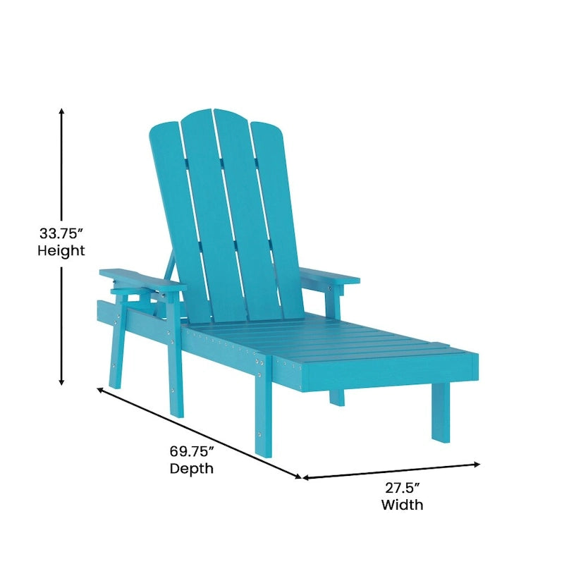 Indoor-Outdoor Adjustable Adirondack Lounger with Fold Out Cupholder