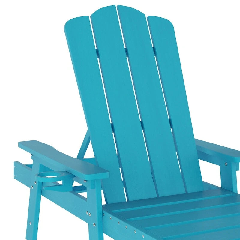 Indoor-Outdoor Adjustable Adirondack Lounger with Fold Out Cupholder