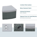 10-Piece Outdoor Sectional Half Round Patio Rattan Sofa Set, PE Wicker Conversation Furniture Set for Free Combination