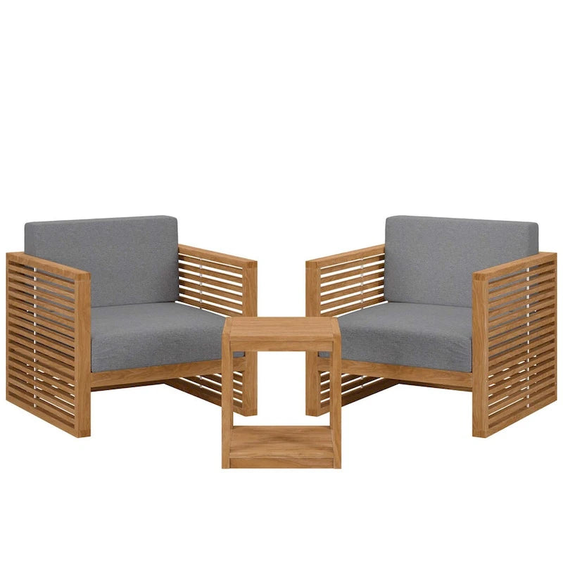 Carlsbad 3-Piece Teak Wood Outdoor Patio Outdoor Patio Set