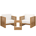 Carlsbad 3-Piece Teak Wood Outdoor Patio Outdoor Patio Set