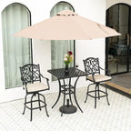 Cast Aluminum Outdoor Stool with Cushion (Set of 2)