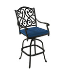 Cast Aluminum Outdoor Stool with Cushion (Set of 2)