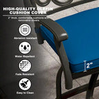 Cast Aluminum Outdoor Stool with Cushion (Set of 2)