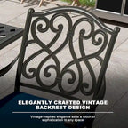 Cast Aluminum Outdoor Stool with Cushion (Set of 2)