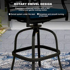 Cast Aluminum Outdoor Stool with Cushion (Set of 2)