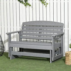 2-Person Outdoor Glider Bench with HDPE Frame and Armrest