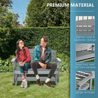 2-Person Outdoor Glider Bench with HDPE Frame and Armrest