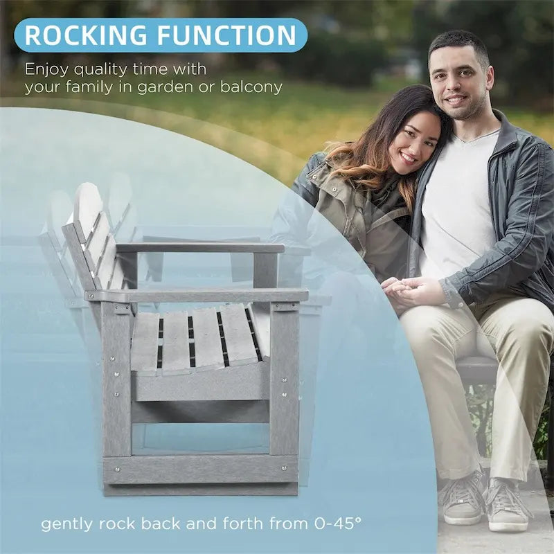 2-Person Outdoor Glider Bench with HDPE Frame and Armrest
