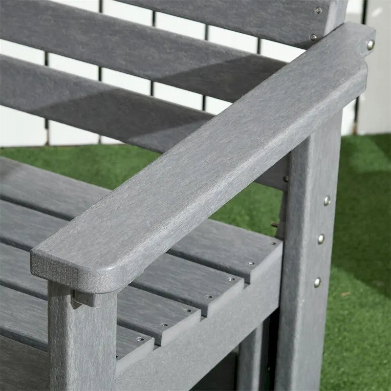 2-Person Outdoor Glider Bench with HDPE Frame and Armrest