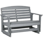 2-Person Outdoor Glider Bench with HDPE Frame and Armrest
