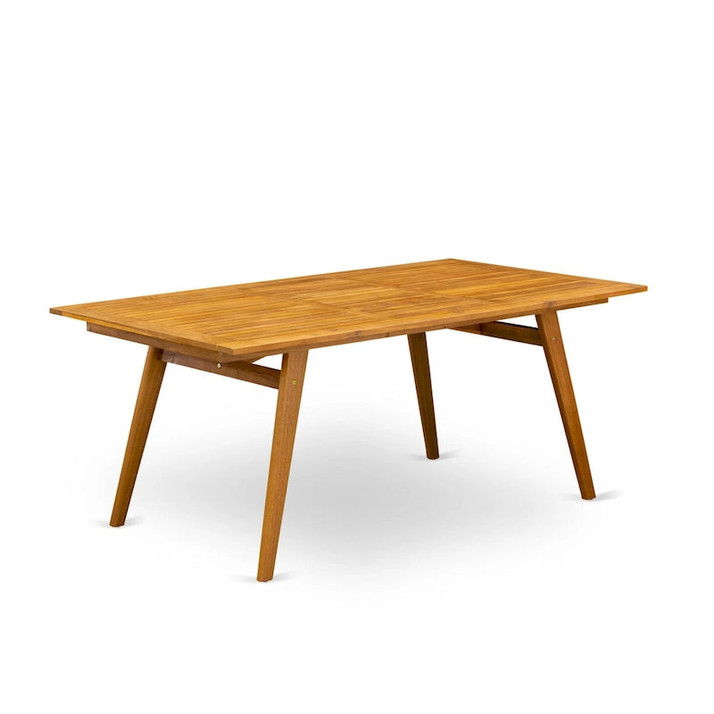 Outdoor Dining Set - Chairs with High Slatted Back and Rectangle Table with Wooden 4 legs - Natural Oil Finish (Pieces option)