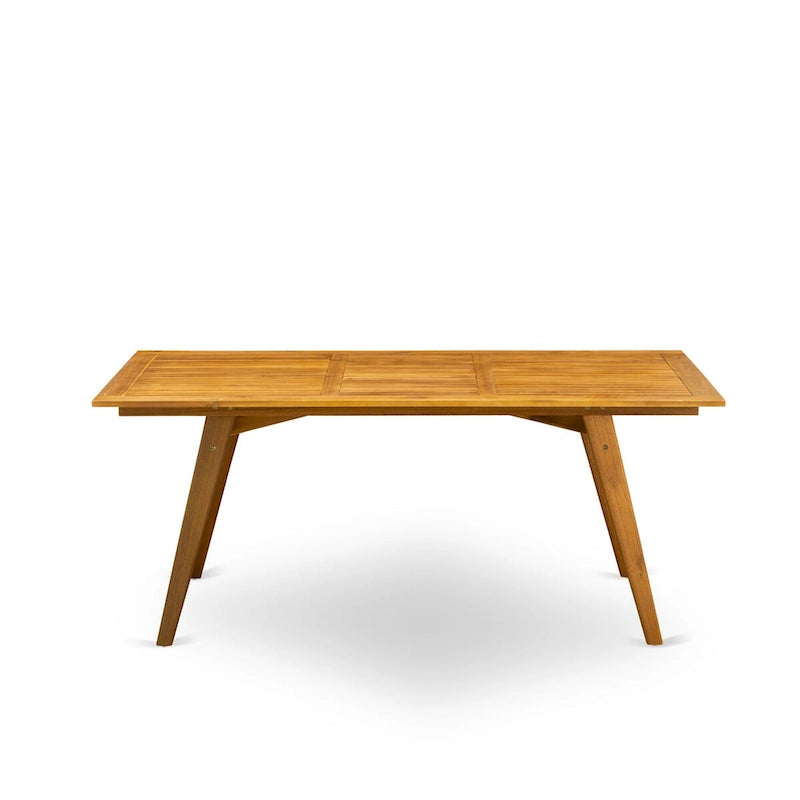 Outdoor Dining Set - Chairs with High Slatted Back and Rectangle Table with Wooden 4 legs - Natural Oil Finish (Pieces option)